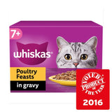 Whiskas 7+ Adult Wet Cat Food Pouches Poultry Feasts in Gravy 12 x 85g GOODS M&S