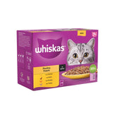 Whiskas 7+ Adult Wet Cat Food Pouches Poultry Feasts in Gravy 12 x 85g GOODS M&S
