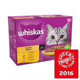 Whiskas 7+ Adult Wet Cat Food Pouches Poultry Feasts in Gravy 12 x 85g GOODS M&S