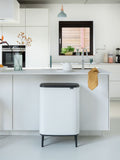 Brabantia White Bo Hi 60L Touch Bin