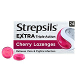 Strepsils Extra Cherry Throat & Pain Relief Lozenges 24 per pack GOODS M&S