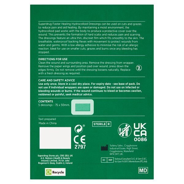 Superdrug Faster Healing Hydrocolloid Dressing X 5 GOODS Superdrug