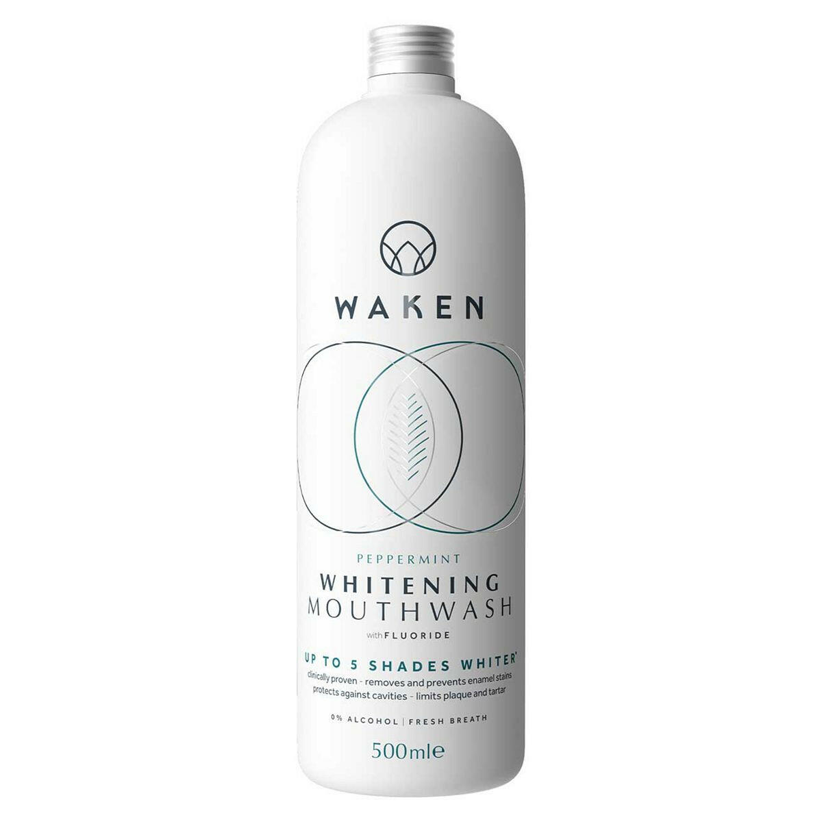 Waken Whitening Peppermint Mouthwash 500ml Dental Boots