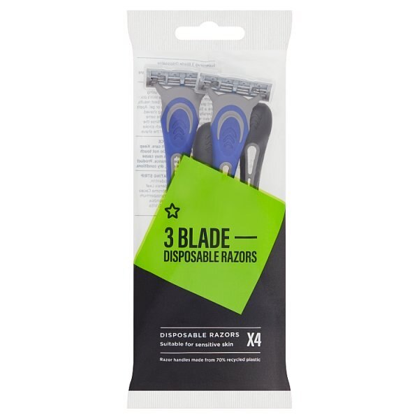 Superdrug Male 3 Blade Disposable Razors x4 GOODS Superdrug