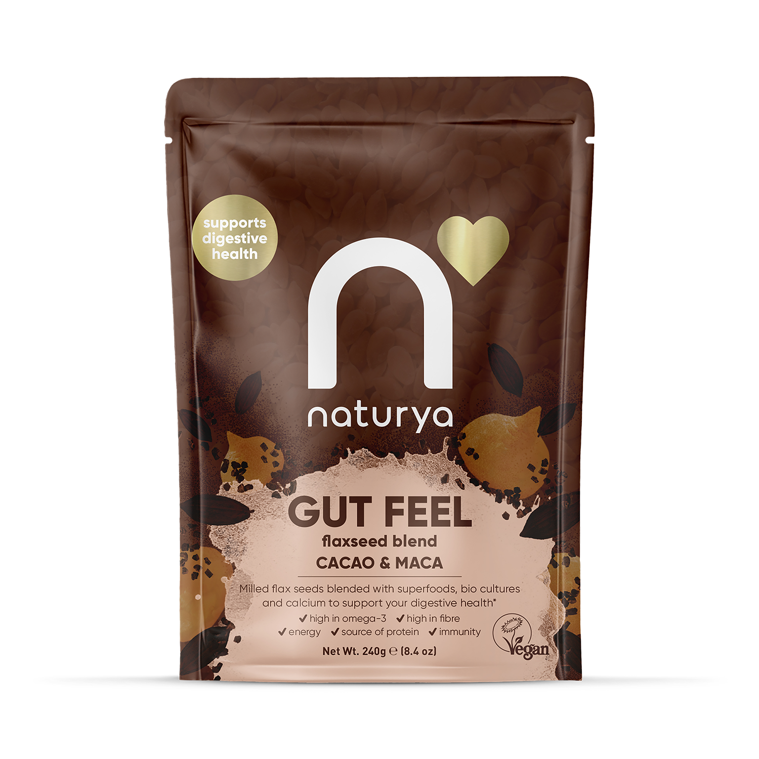 Naturya Gut Feel Flaxseed Blend Cacao & Maca 240g - 998857