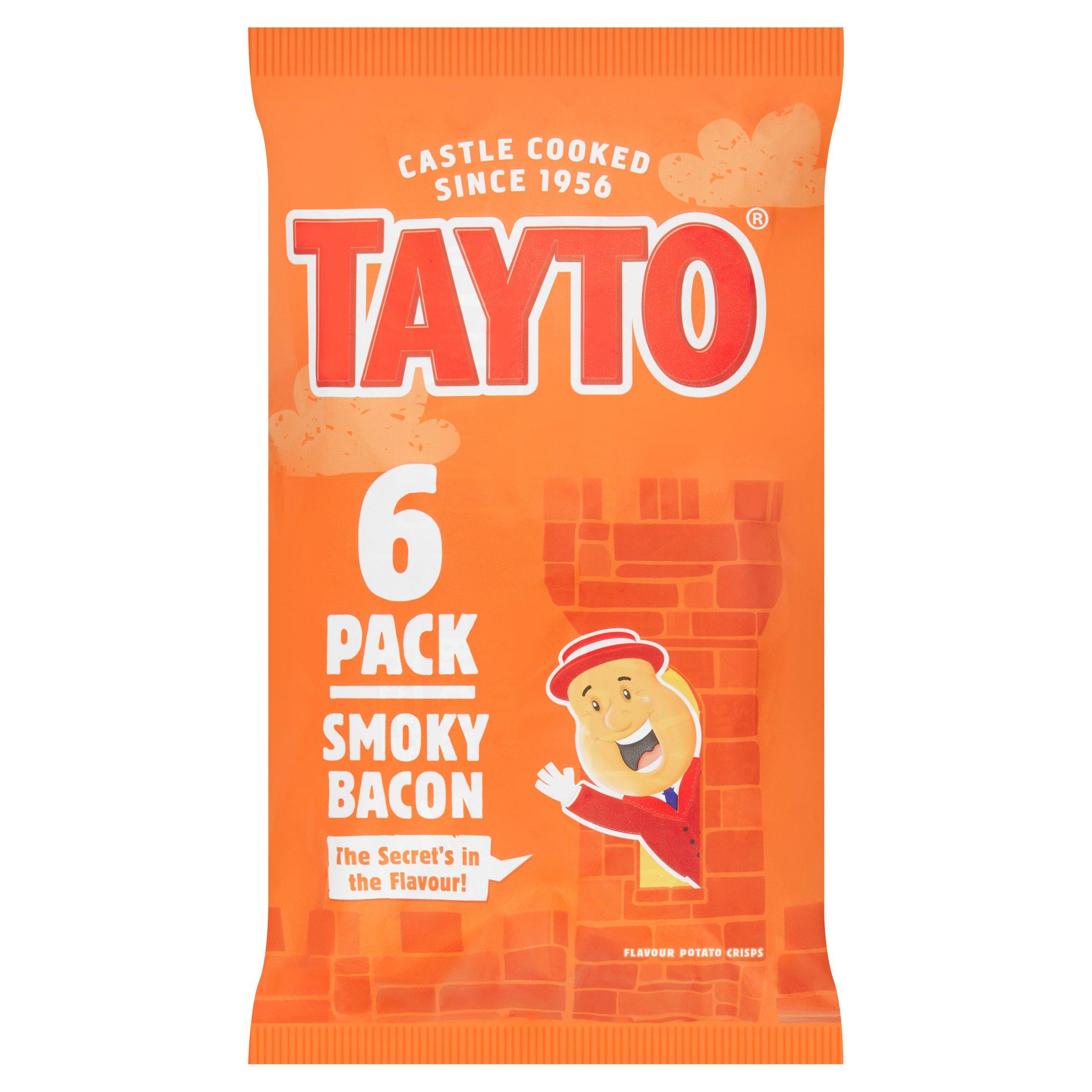 Tayto Smoky Bacon Flavour Potato Crisps 6x25g GOODS Sainsburys