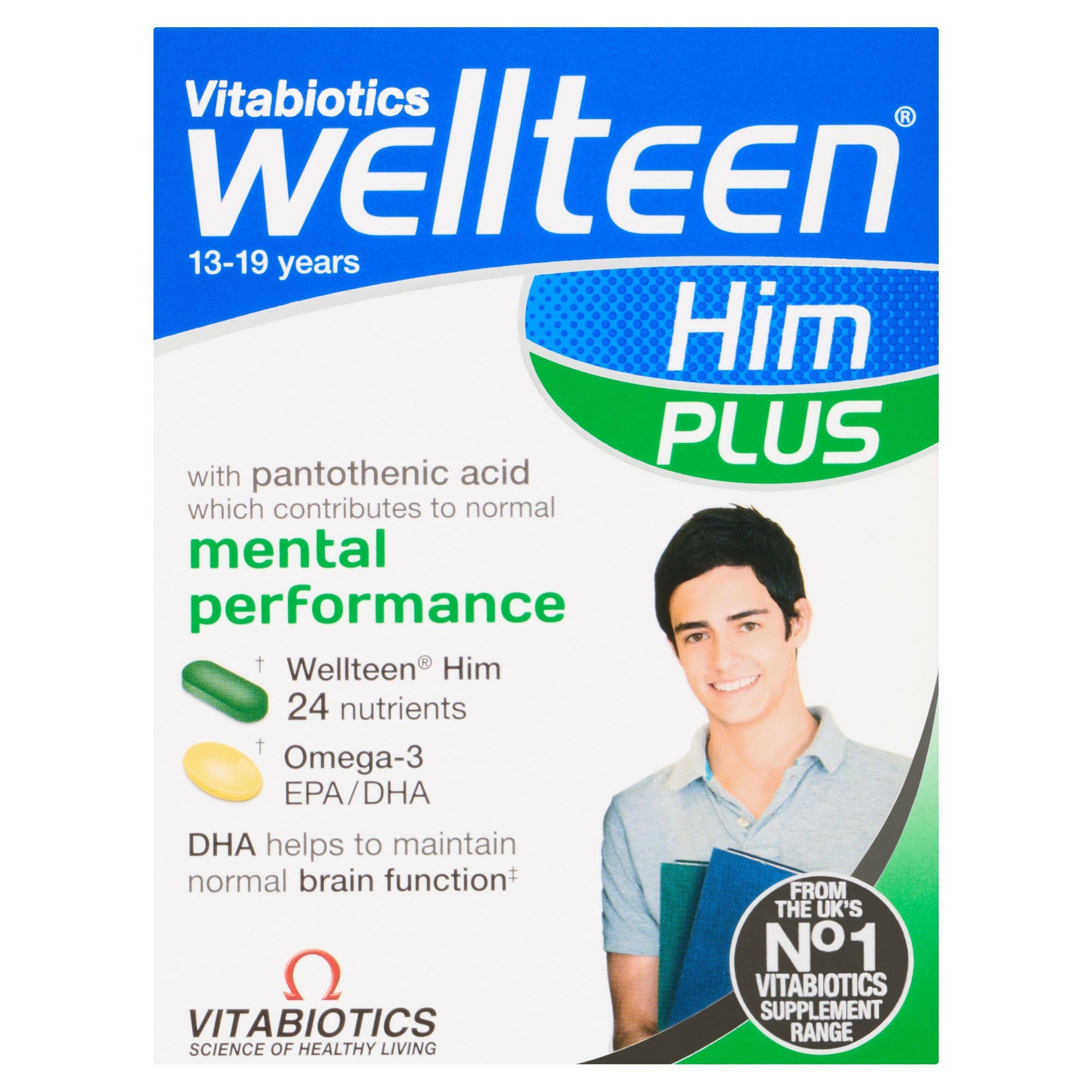 Vitabiotics Wellteen Him Plus 13-19 Years Dual Pack Tablets/Capsules x56 GOODS Sainsburys