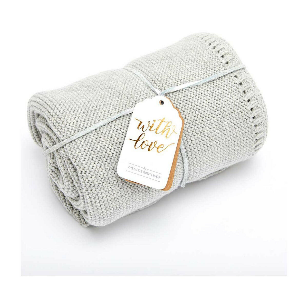 The Little Green Sheep Organic Knitted Cellular Baby Blanket - Dove GOODS Boots