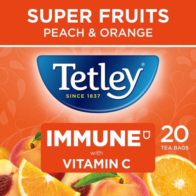 Tetley Super Fruit Tea Immune Peach & Orange Tea Bags 20 per pack GOODS M&S