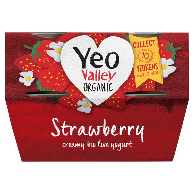 Yeo Valley Organic Strawberry Yoghurt Pots   4 x 110g GOODS M&S