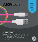 ASDA Tech Type C Cable - Rainbow 1.8m - McGrocer