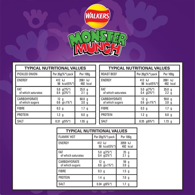 Walkers Monster Munch Variety Multipack Snacks 12 per pack GOODS M&S