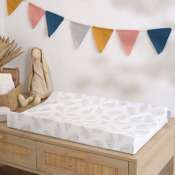The Tiny Bed Co. Anti-Roll Changing Mat - Palm Bay (Stone) GOODS Superdrug