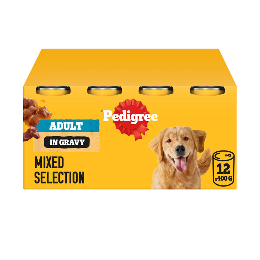 Pedigree Adult Wet Dog Food Tins Mixed in Gravy - McGrocer
