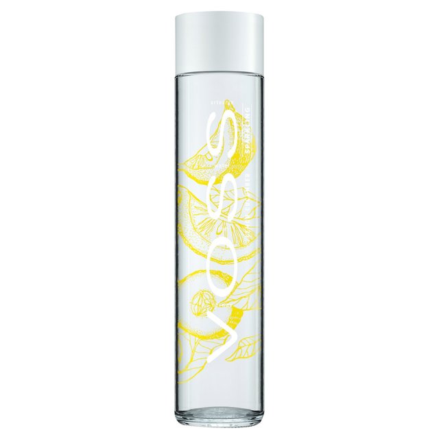 VOSS Lemon Cucumber Flavoured Sparkling Water Glass Bottle 375ml GOODS M&S