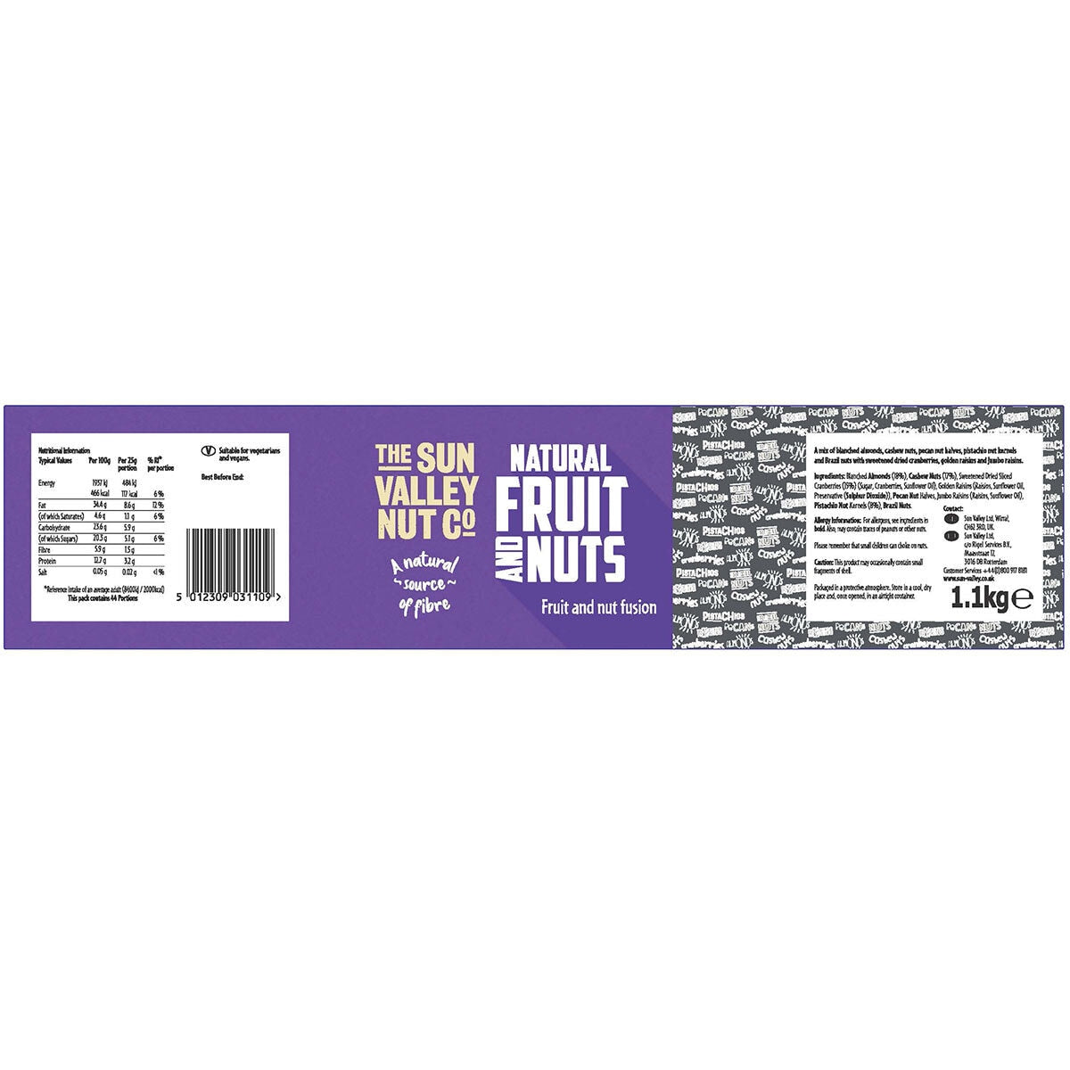Sun Valley Natural Fruit & Nuts Selection, 1.1kg GOODS Costco UK