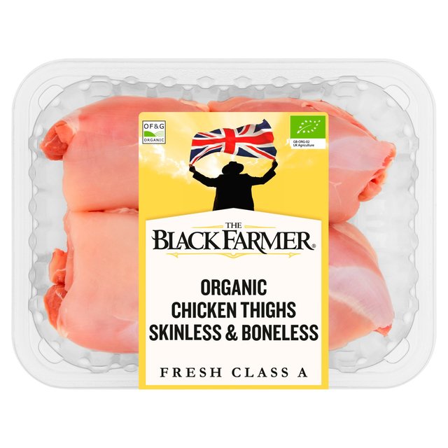 The Black Farmer Organic Chicken Thighs Skinless & Boneless Typically: 360g GOODS M&S