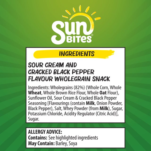 SunBites Sour Cream & Pepper Multigrain Multipack Snacks 6 per pack GOODS M&S