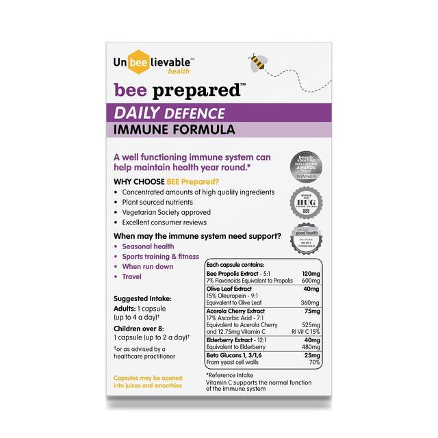 Unbeelievable Health Bee Prepared Daily Defence Immune Formula Capsules 30 per pack GOODS M&S