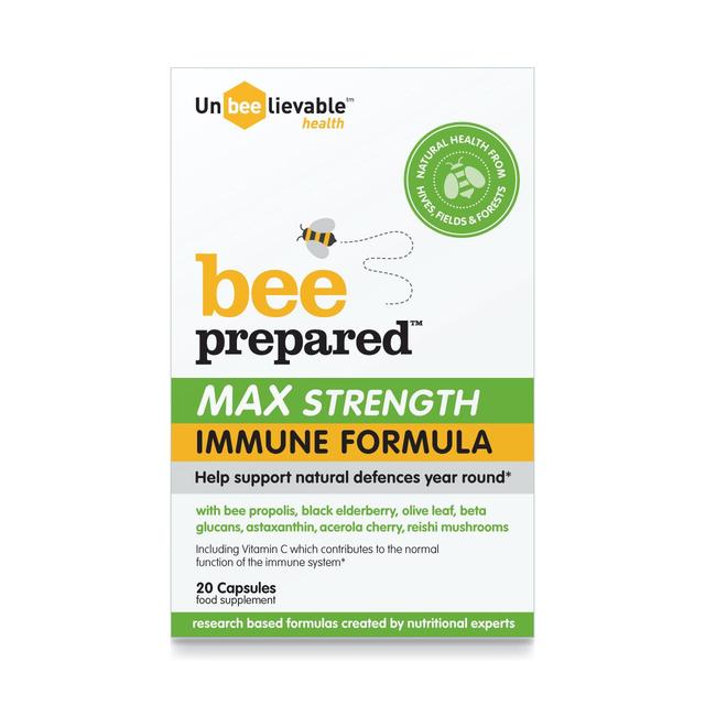 Unbeelievable Health Bee Prepared Max Strength Immune Formula Capsules 20 per pack GOODS M&S