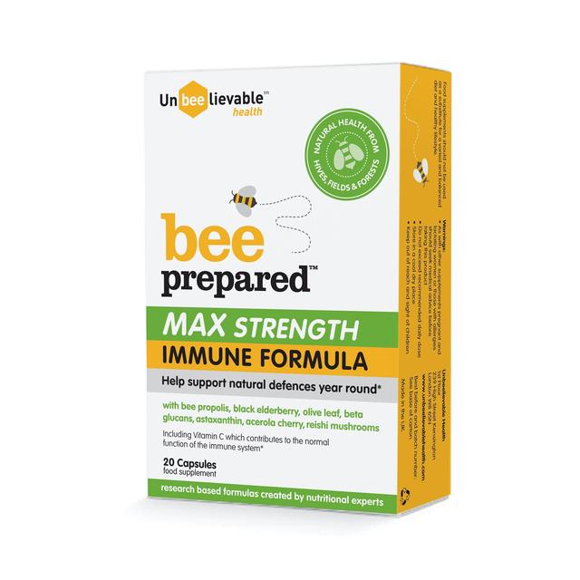 Unbeelievable Health Bee Prepared Max Strength Immune Formula Capsules 20 per pack GOODS M&S