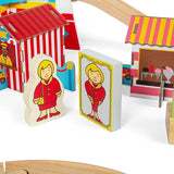 Bigjigs Rail Wooden Fun Fair Train Set, 54 Play Pieces - McGrocer