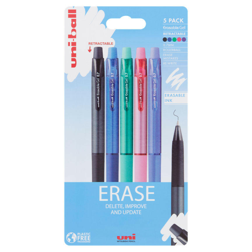 uni-ball Mitsubishi Pencil Erase 5 Pack Office Supplies ASDA
