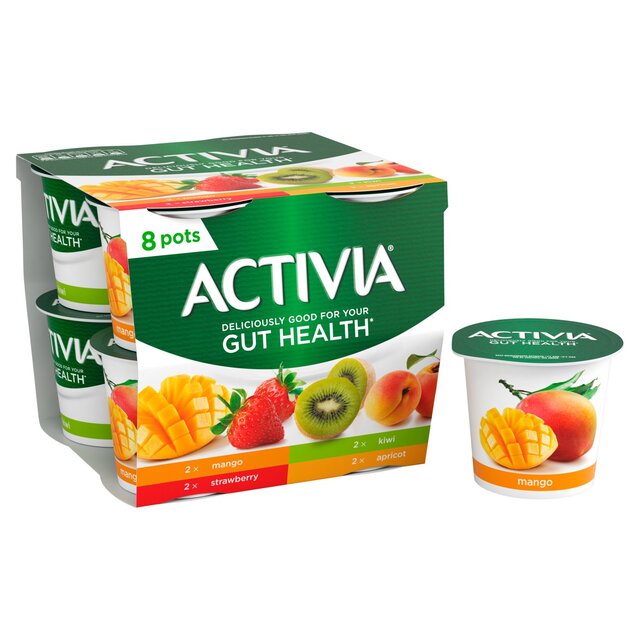Activia Mango Strawberry Kiwi & Apricot Multipack Fruit Yoghurt   8 x 115g - McGrocer