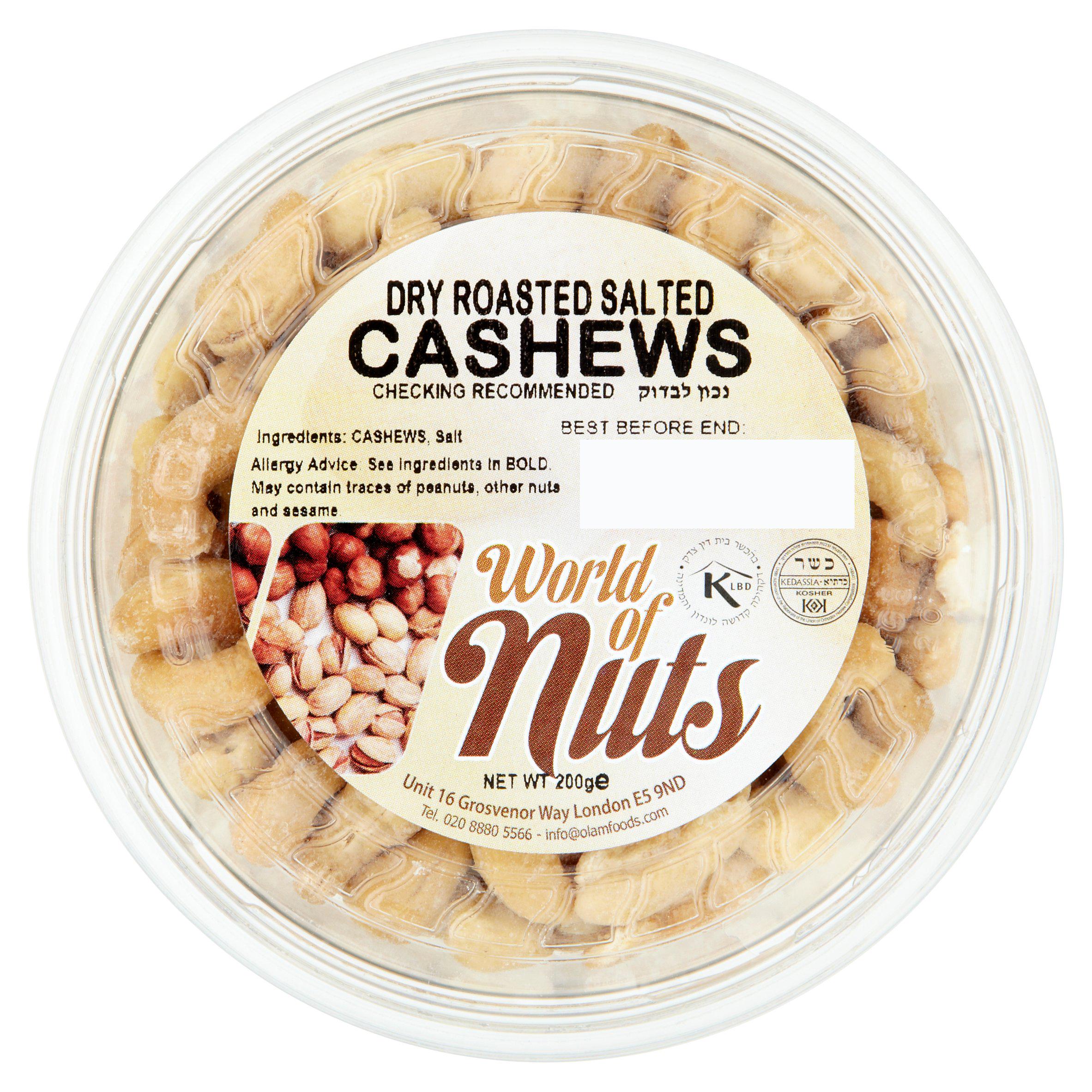 World Of Nuts Dry Roast Salted Cashews 200g Kosher Sainsburys