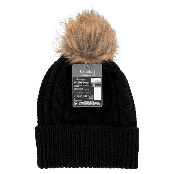 Superdrug Selected Bobble Hat Black GOODS Superdrug
