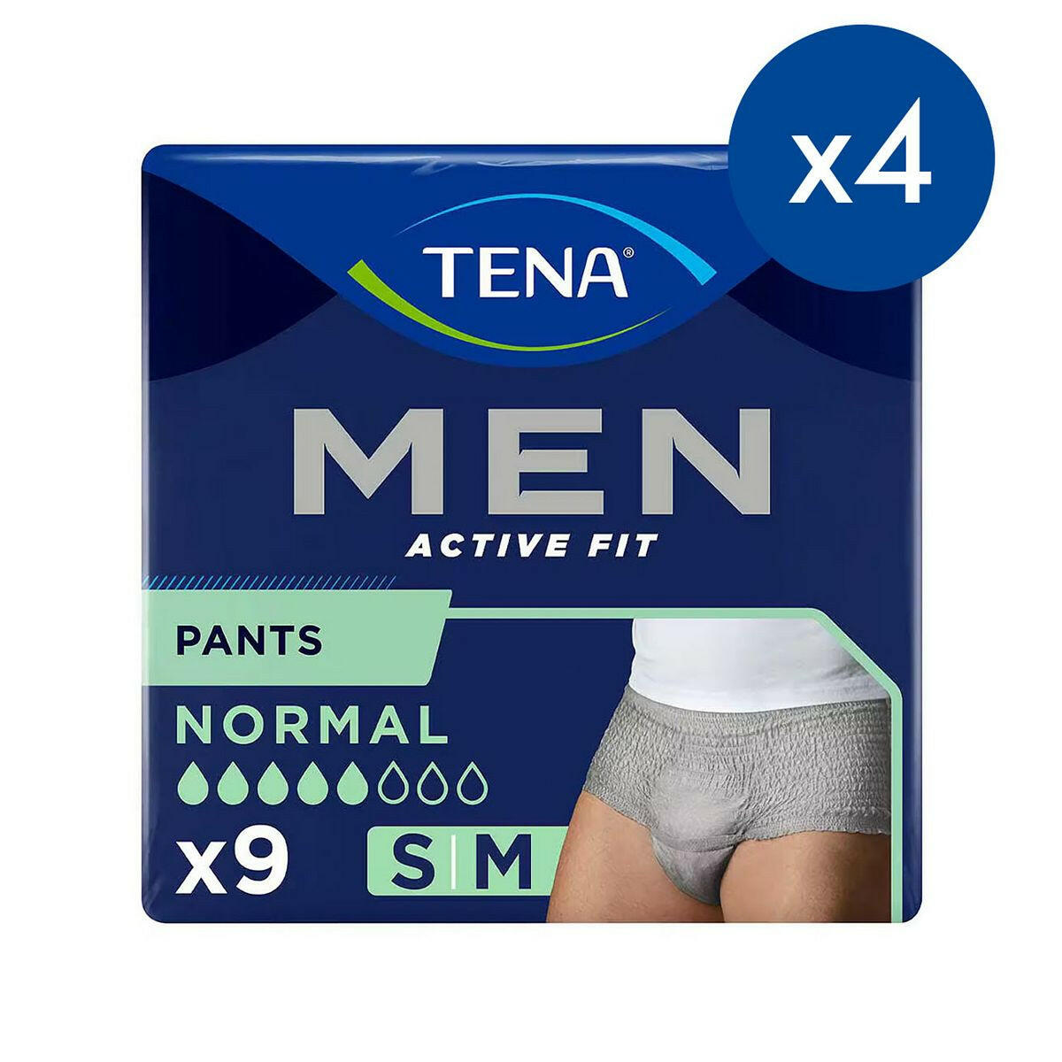 TENA Men Pants Normal Grey Small/Medium 4 packs of 9 bundle GOODS Boots