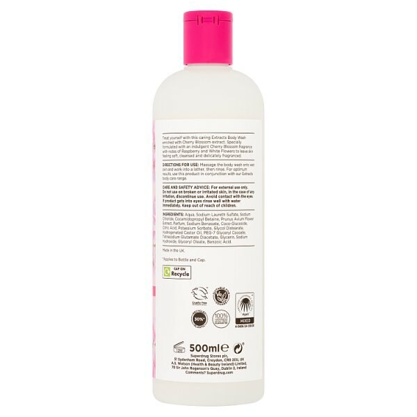 Superdrug Extracts Cherry Blossom Body Wash 500ml GOODS Superdrug