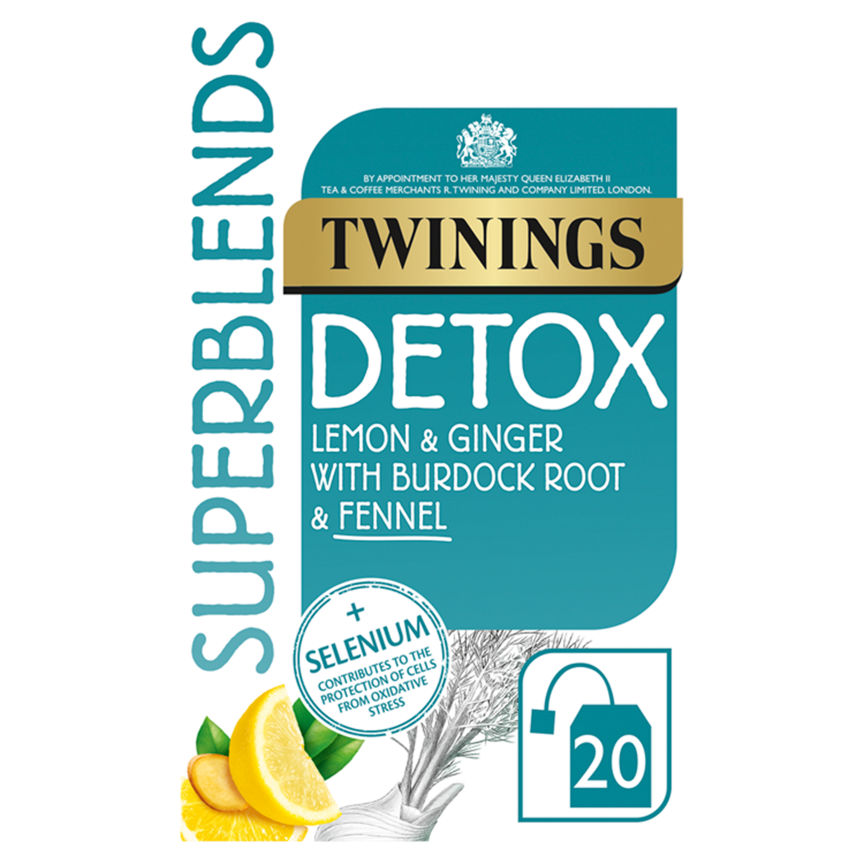 Twinings Superblends Detox with Lemon, Ginger and Fennel, 20 Tea Bags GOODS ASDA
