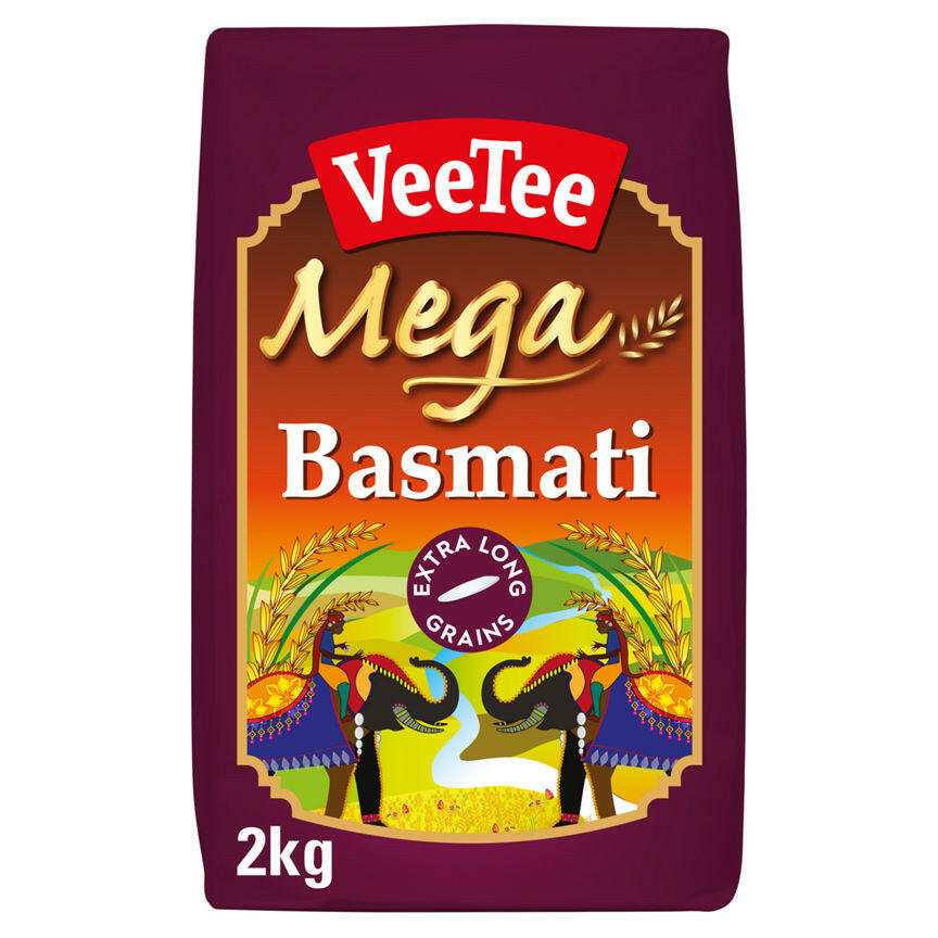 Veetee Mega Basmati Extra Long Premium Rice 2kg GOODS ASDA