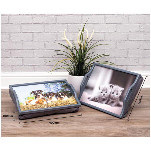 Wooden Lap Tray with Cushion Puppies GOODS Superdrug