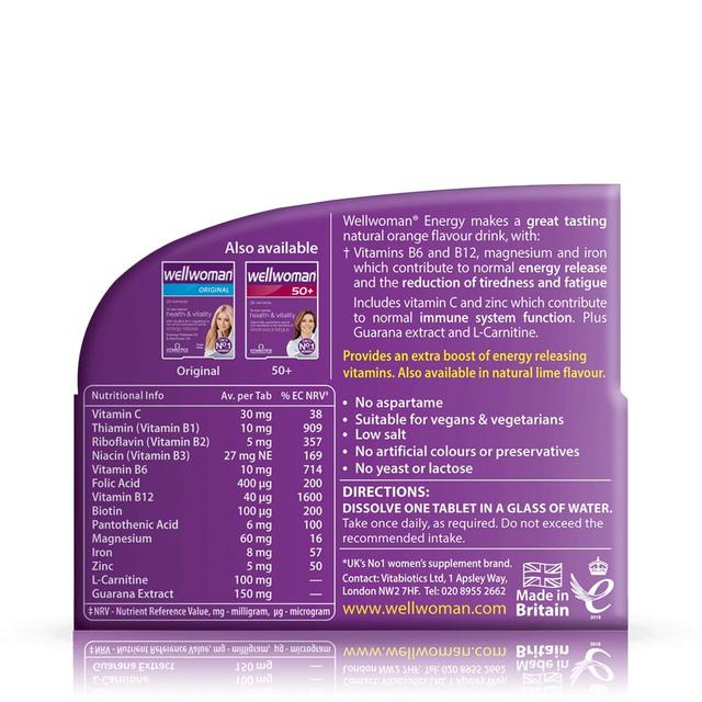 Vitabiotics WellWoman Orange Energy Effervescent Tablets 10 per pack GOODS M&S