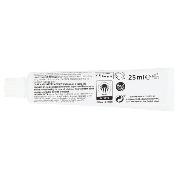 Superdrug Charcoal Toothpaste 25ml GOODS Superdrug
