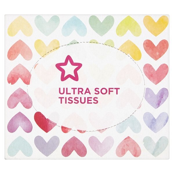Superdrug Pastel Hearts Cube Tissue 3ply 50 Sheets GOODS Superdrug