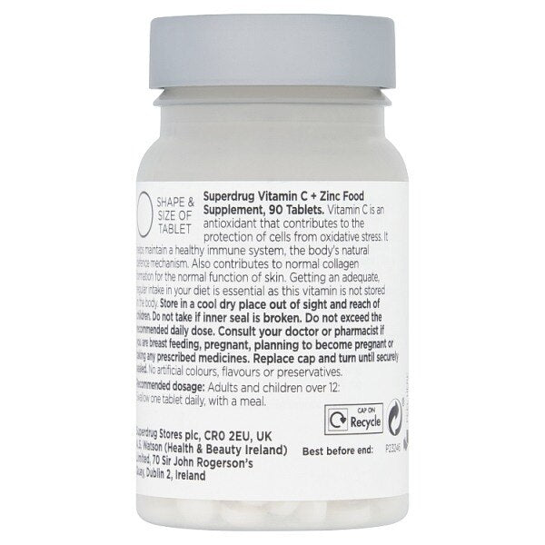 Superdrug Vitamin C & Zinc - 90 Pack GOODS Superdrug