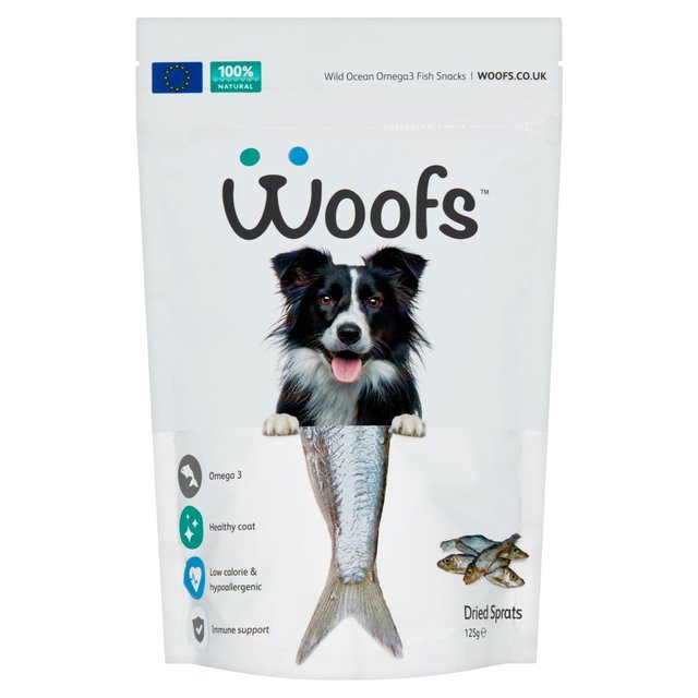 Woofs Whole Sprats Dog Treats - 100% Natural Sustainably Sourced Fish 100g GOODS M&S