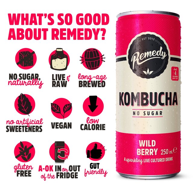 Remedy Kombucha Wild Berry Multipack 4 x 330ml - McGrocer