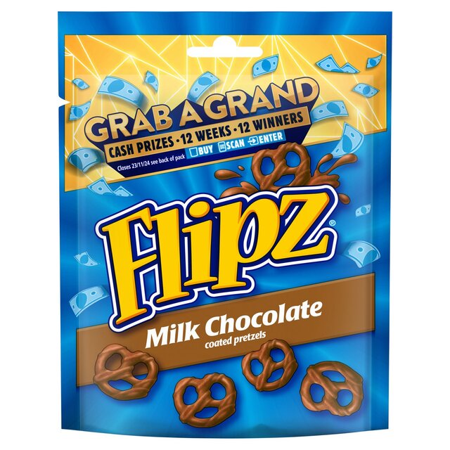 Flipz Milk Chocolate Covered Pretzels Pouch 90g - McGrocer