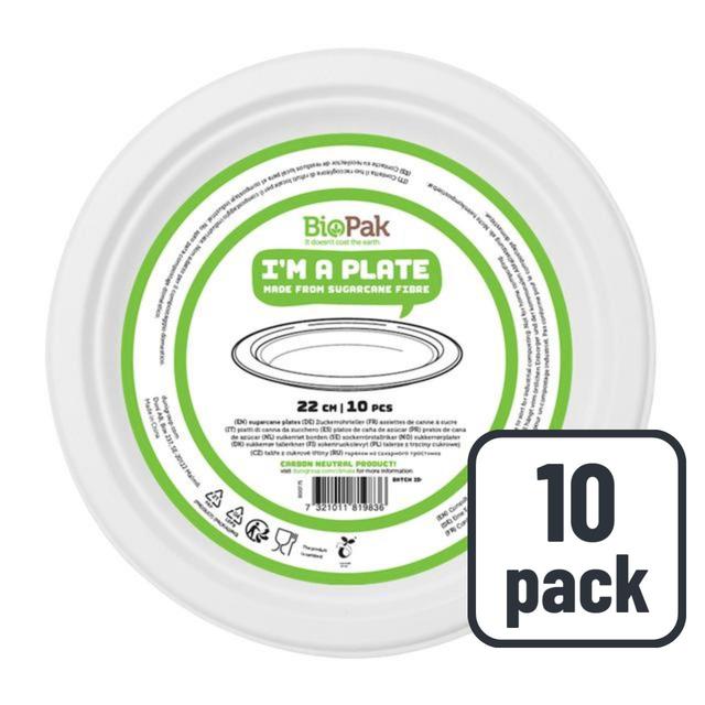 White 22cm Bagasse Party Plates 10 per pack GOODS M&S