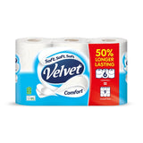 Velvet Comfort White Toilet Rolls   6 per pack GOODS M&S