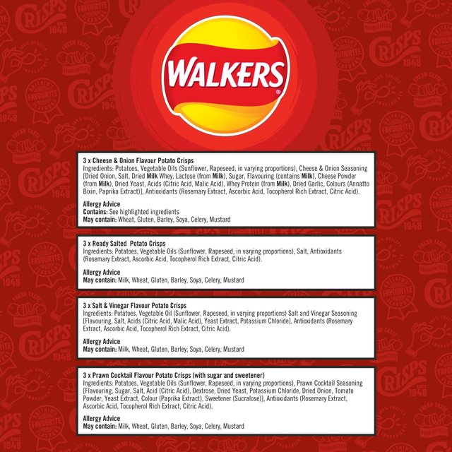 Walkers Classic Variety Multipack Crisps 12 per pack GOODS M&S