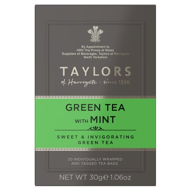 Taylors Green Tea with Mint Teabags 20 per pack GOODS M&S
