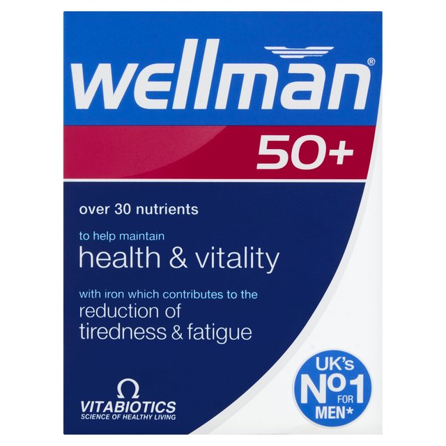 Vitabiotics Wellman 50+ Health & Vitality Reduction of Tiredness Tablets 30 per pack GOODS M&S