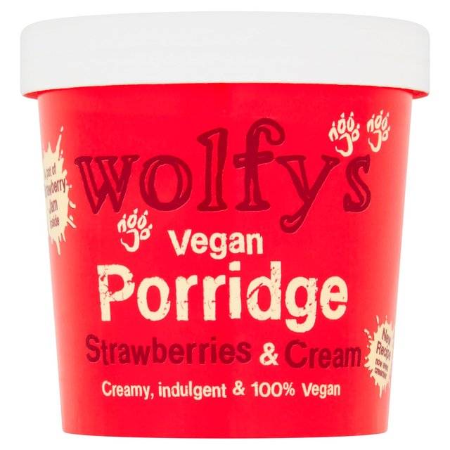 Wolfy's Vegan Strawberries & Cream Porridge 84g GOODS M&S