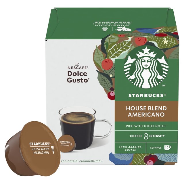 Starbucks Medium House Blend Coffee Pods Dolce Gusto 12 per pack GOODS M&S