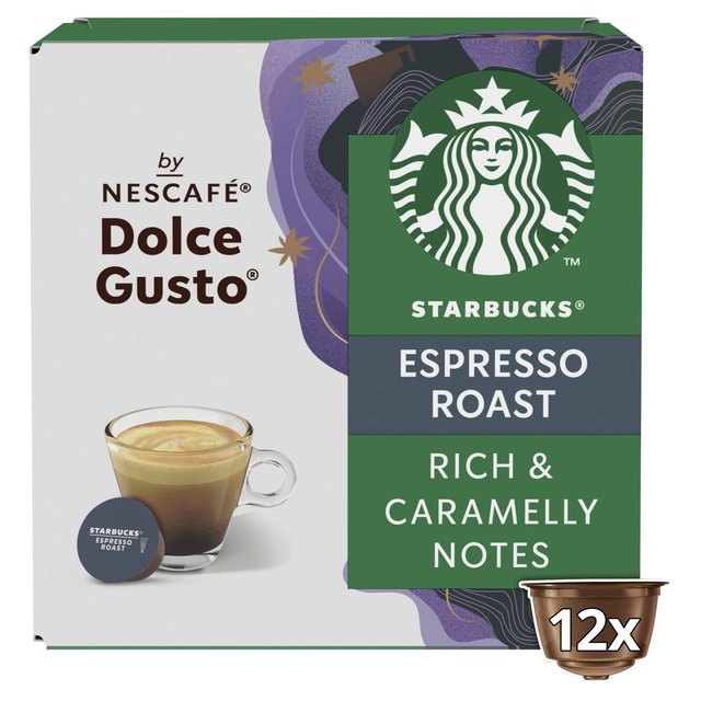 STARBUCKS Dark Espresso Roast Coffee Pods by NESCAFE Dolce Gusto 12 per pack GOODS M&S